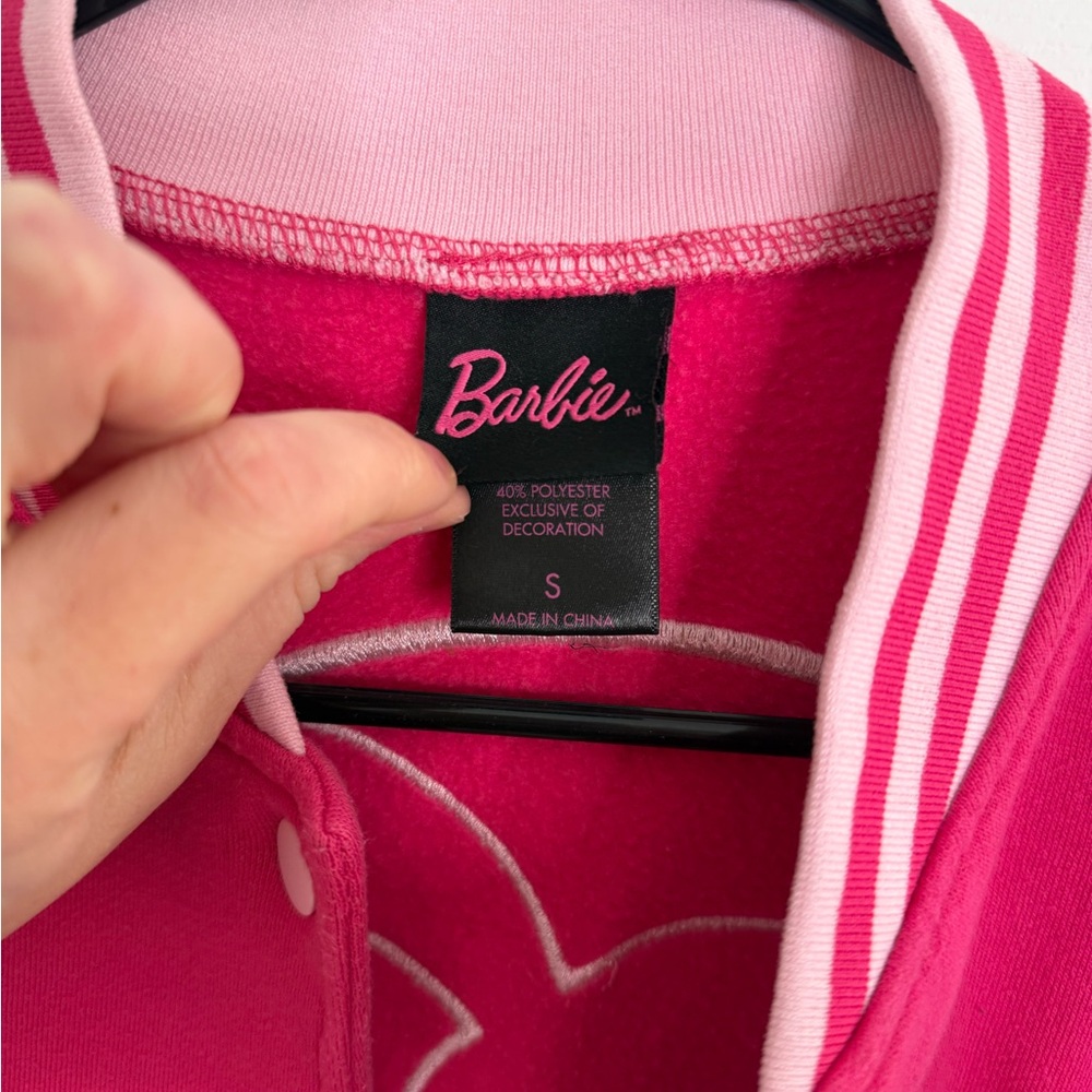 Barbie Women's Jacket Size s varsity jacket pink cotton vintage style - Picture 5 of 6